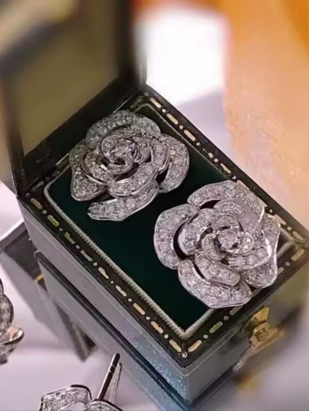 White Rhodium Pavé Tourmaline Earrings